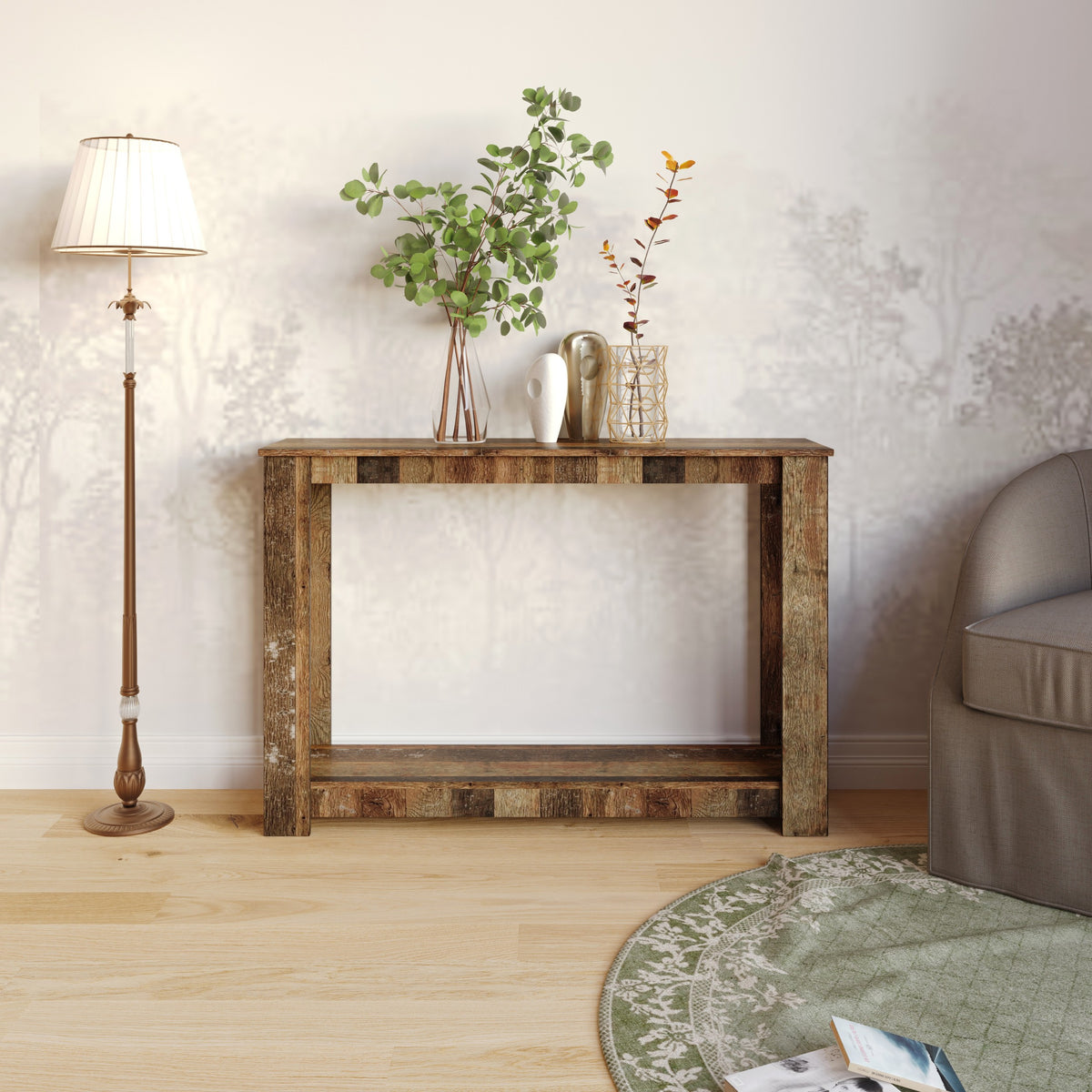 Dearborn 48" Console Table, Modern Indoor Entryway Sofa Table with Open Shelf for Living Room, Hallway & Foyer