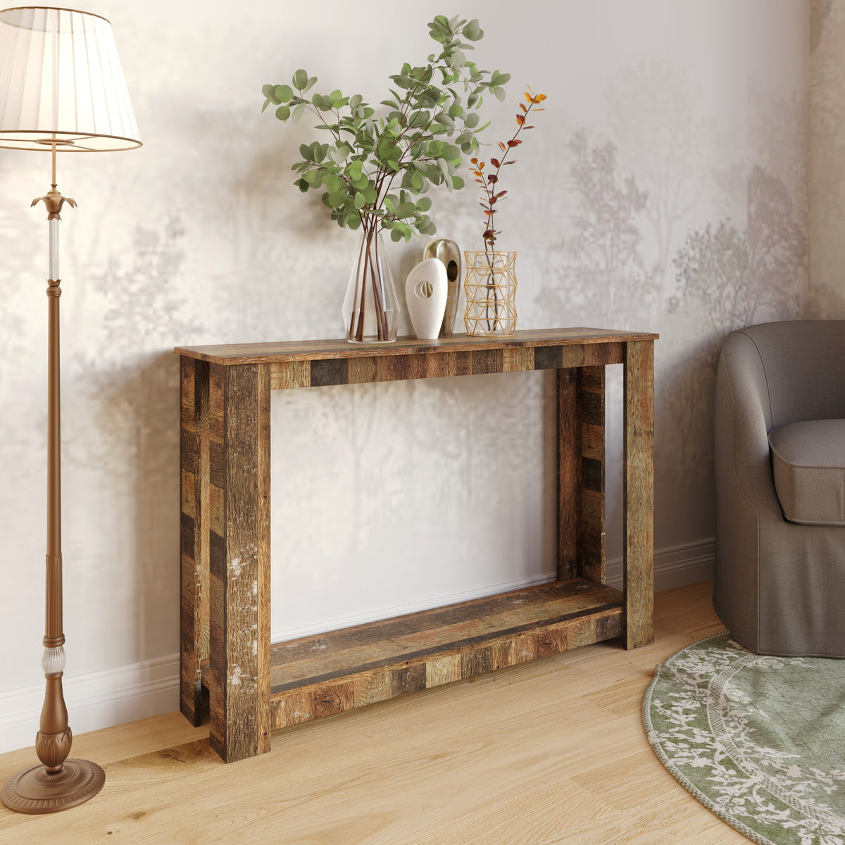 Dearborn 48" Console Table, Modern Indoor Entryway Sofa Table with Open Shelf for Living Room, Hallway & Foyer