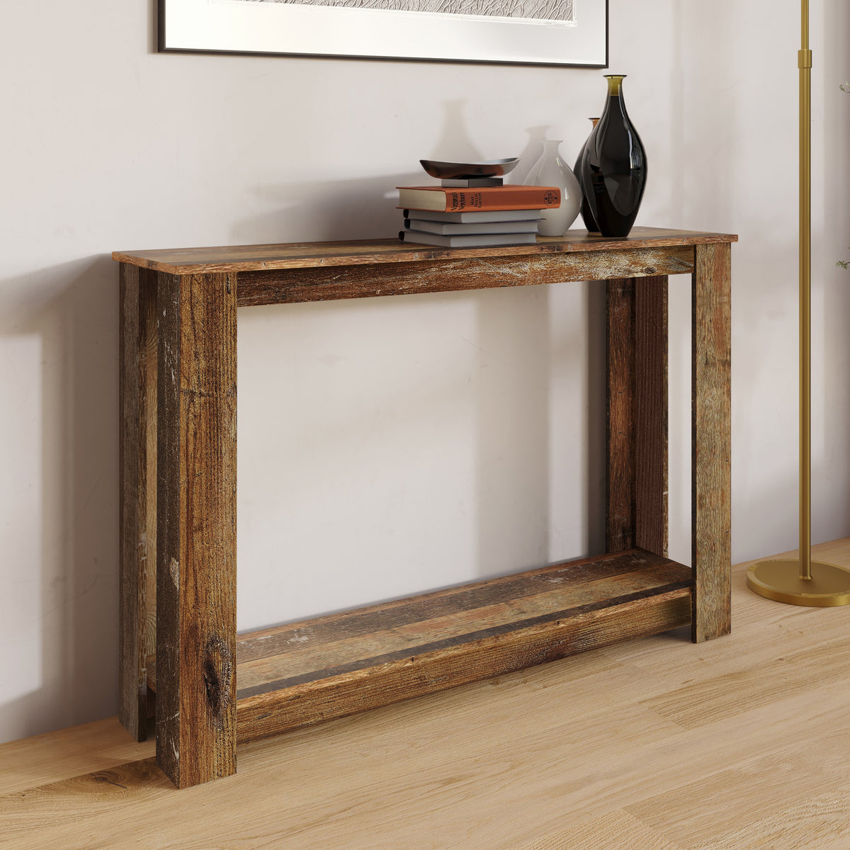 Dearborn 48" Console Table, Modern Indoor Entryway Sofa Table with Open Shelf for Living Room, Hallway & Foyer
