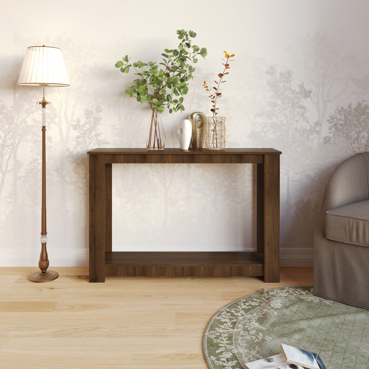 Dearborn 48" Console Table, Modern Indoor Entryway Sofa Table with Open Shelf for Living Room, Hallway & Foyer