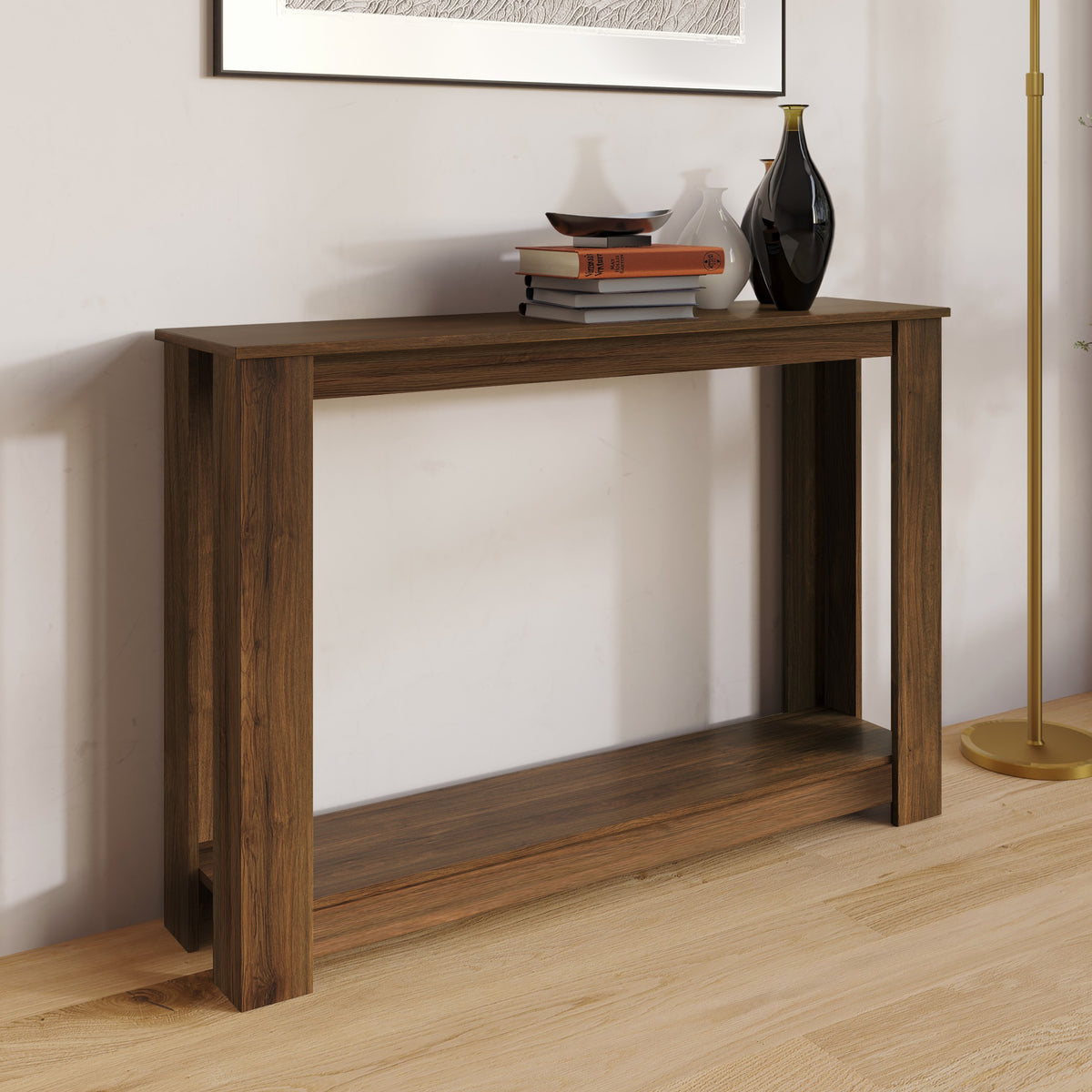 Dearborn 48" Console Table, Modern Indoor Entryway Sofa Table with Open Shelf for Living Room, Hallway & Foyer