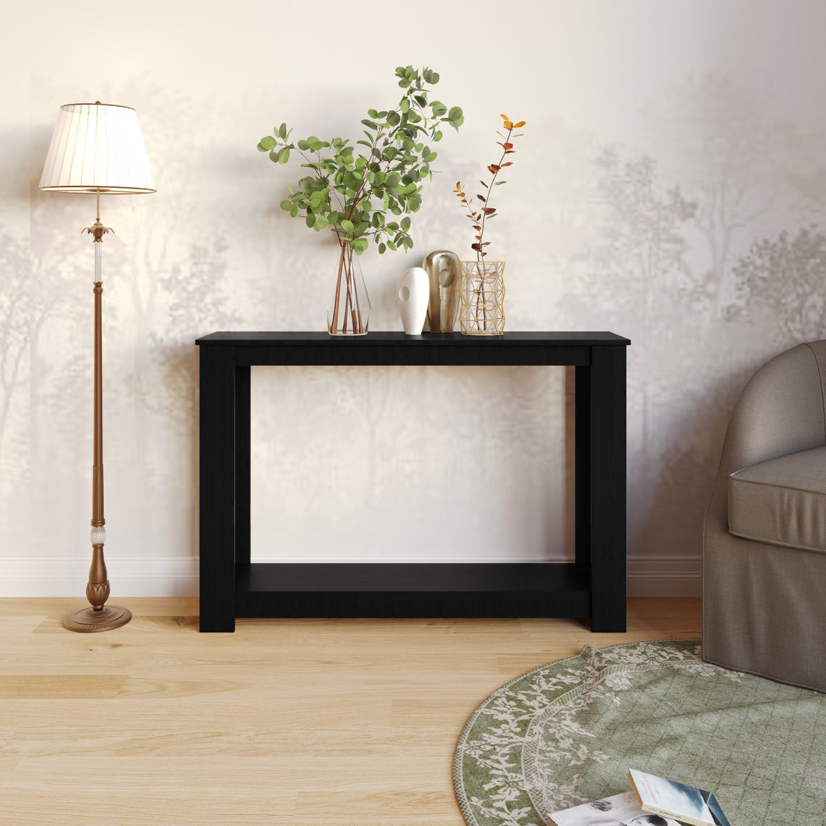 Dearborn 48" Console Table, Modern Indoor Entryway Sofa Table with Open Shelf for Living Room, Hallway & Foyer