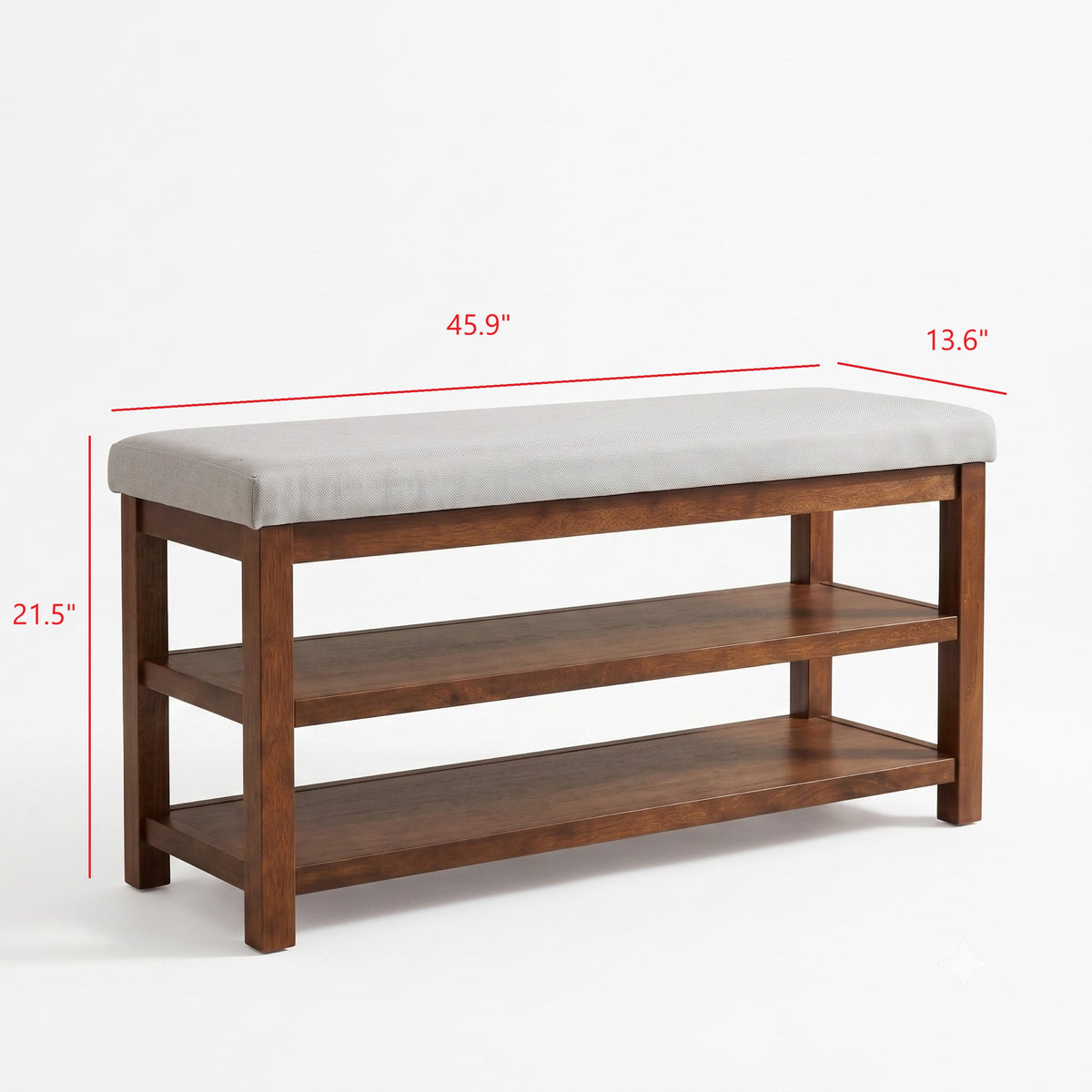 Oraibi 3-Tier Shoe Bench with Cushion Seat and Storage, Shoe Rack/Shoe Organizer For Entryway
