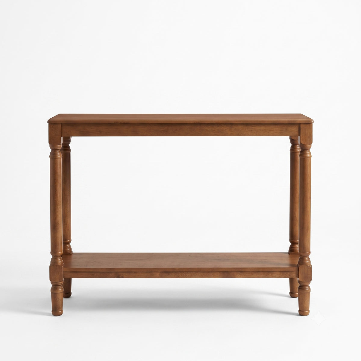 Giuseppe 47-Inch Wooden Console Table with Lower Display Shelf, Turned Legs, Classic Traditional Design, and Durable Construction