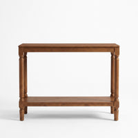Giuseppe 47-Inch Wooden Console Table with Lower Display Shelf, Turned Legs, Classic Traditional Design, and Durable Construction