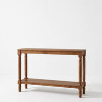 Giuseppe 47-Inch Wooden Console Table with Lower Display Shelf, Turned Legs, Classic Traditional Design, and Durable Construction