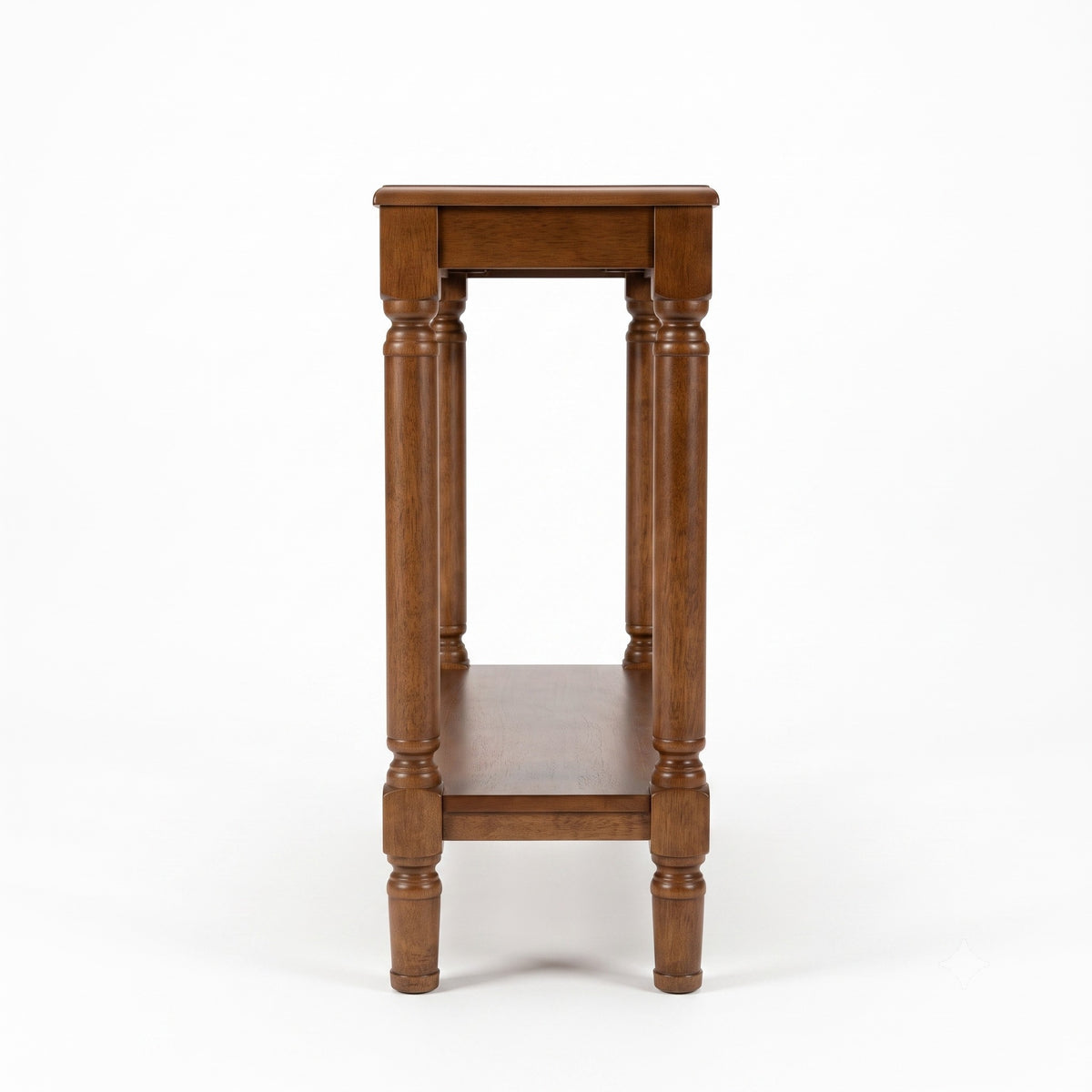 Giuseppe 47-Inch Wooden Console Table with Lower Display Shelf, Turned Legs, Classic Traditional Design, and Durable Construction
