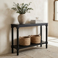 Giuseppe 47-Inch Wooden Console Table with Lower Display Shelf, Turned Legs, Classic Traditional Design, and Durable Construction