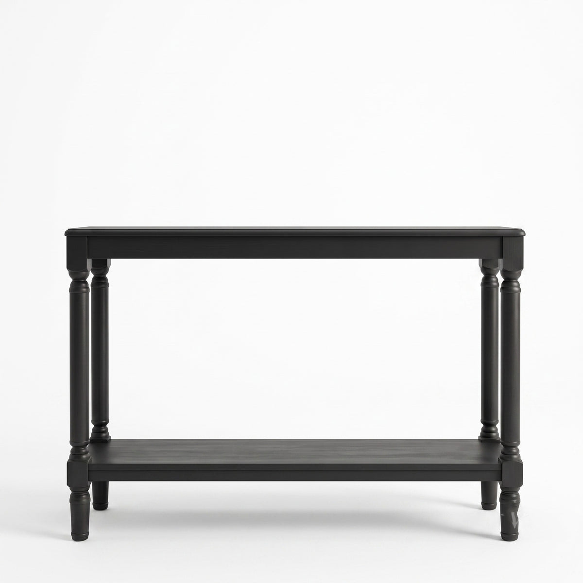 Giuseppe 47-Inch Wooden Console Table with Lower Display Shelf, Turned Legs, Classic Traditional Design, and Durable Construction