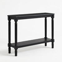 Giuseppe 47-Inch Wooden Console Table with Lower Display Shelf, Turned Legs, Classic Traditional Design, and Durable Construction