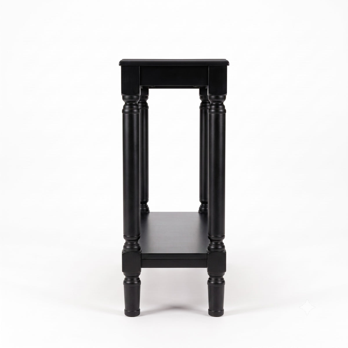 Giuseppe 47-Inch Wooden Console Table with Lower Display Shelf, Turned Legs, Classic Traditional Design, and Durable Construction
