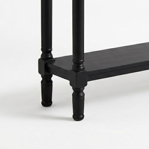 Giuseppe 47-Inch Wooden Console Table with Lower Display Shelf, Turned Legs, Classic Traditional Design, and Durable Construction