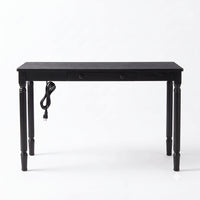 Solid Wood Fedora Writing Desk with Built-In Charging Station, Office Furniture Desk
