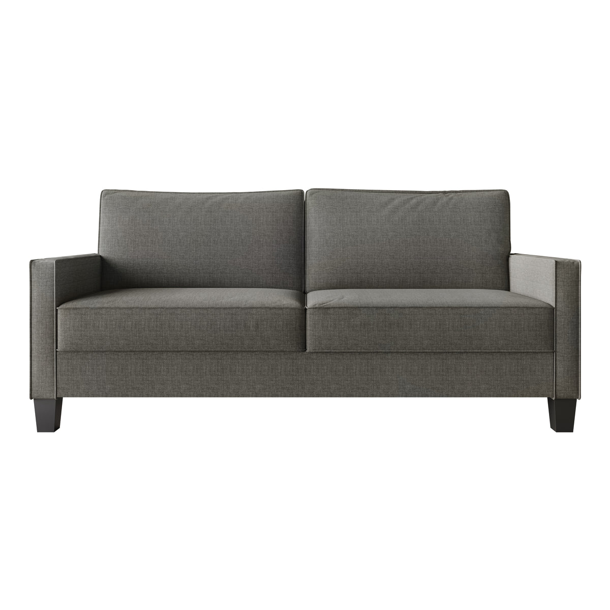 Home Design Marcia 3-Piece Square Arm Living Room Furniture Set with Armchair, Loveseat and Sofa, Gray