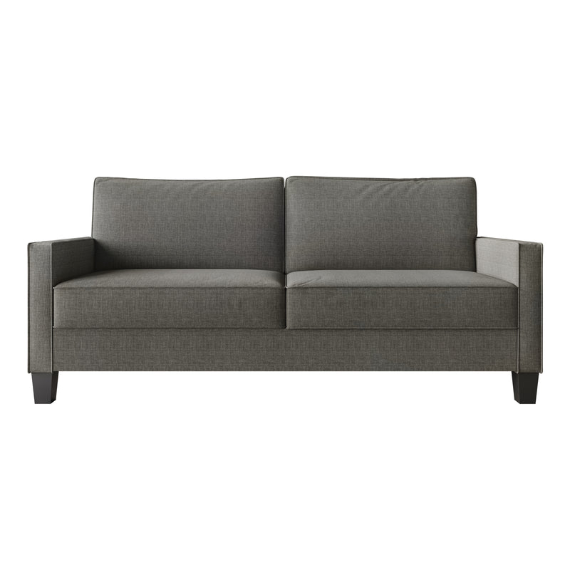 Home Design Marcia 3-Piece Square Arm Living Room Furniture Set with Armchair, Loveseat and Sofa, Gray