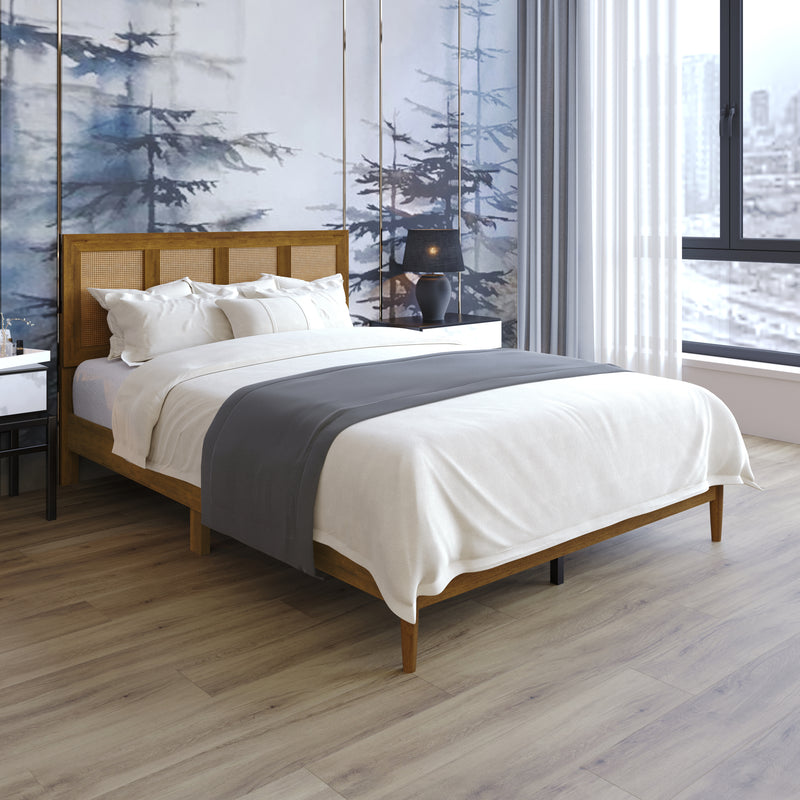 Home Design Skokie Platform Bed Frame, Brown