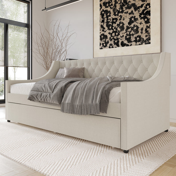 Home Design Vinnie Upholstered Daybed with Trundle