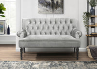 Home Design Catherine Rolled Arm Settee, Light Gray