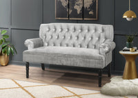 Home Design Catherine Rolled Arm Settee, Light Gray