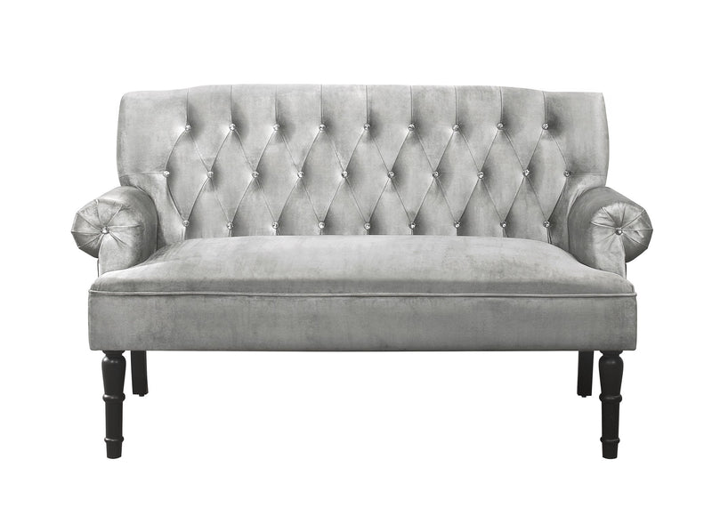 Home Design Catherine Rolled Arm Settee, Light Gray