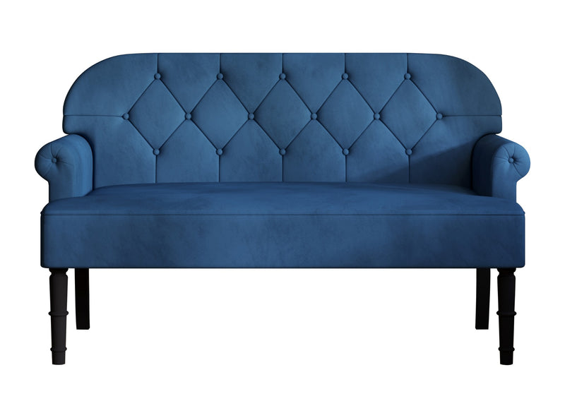 Home Design Margherita Rolled Arm Settee, Blue