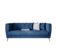 Home Design Scarlett Velvet Flared Arm 3-Seater Sofa with 4 Throw Pillow