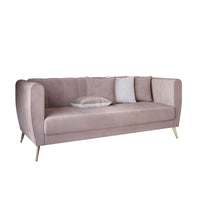 Home Design Scarlett Velvet Flared Arm 3-Seater Sofa with 4 Throw Pillow