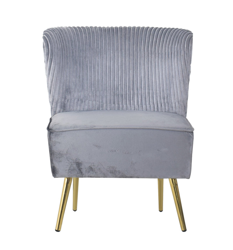 Hestie Velvet 3 Piece Living Set, Gray