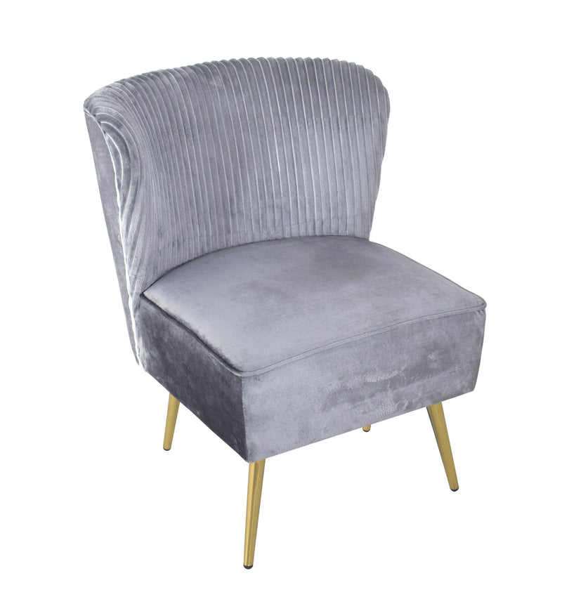 Hestie Velvet 3 Piece Living Set, Gray