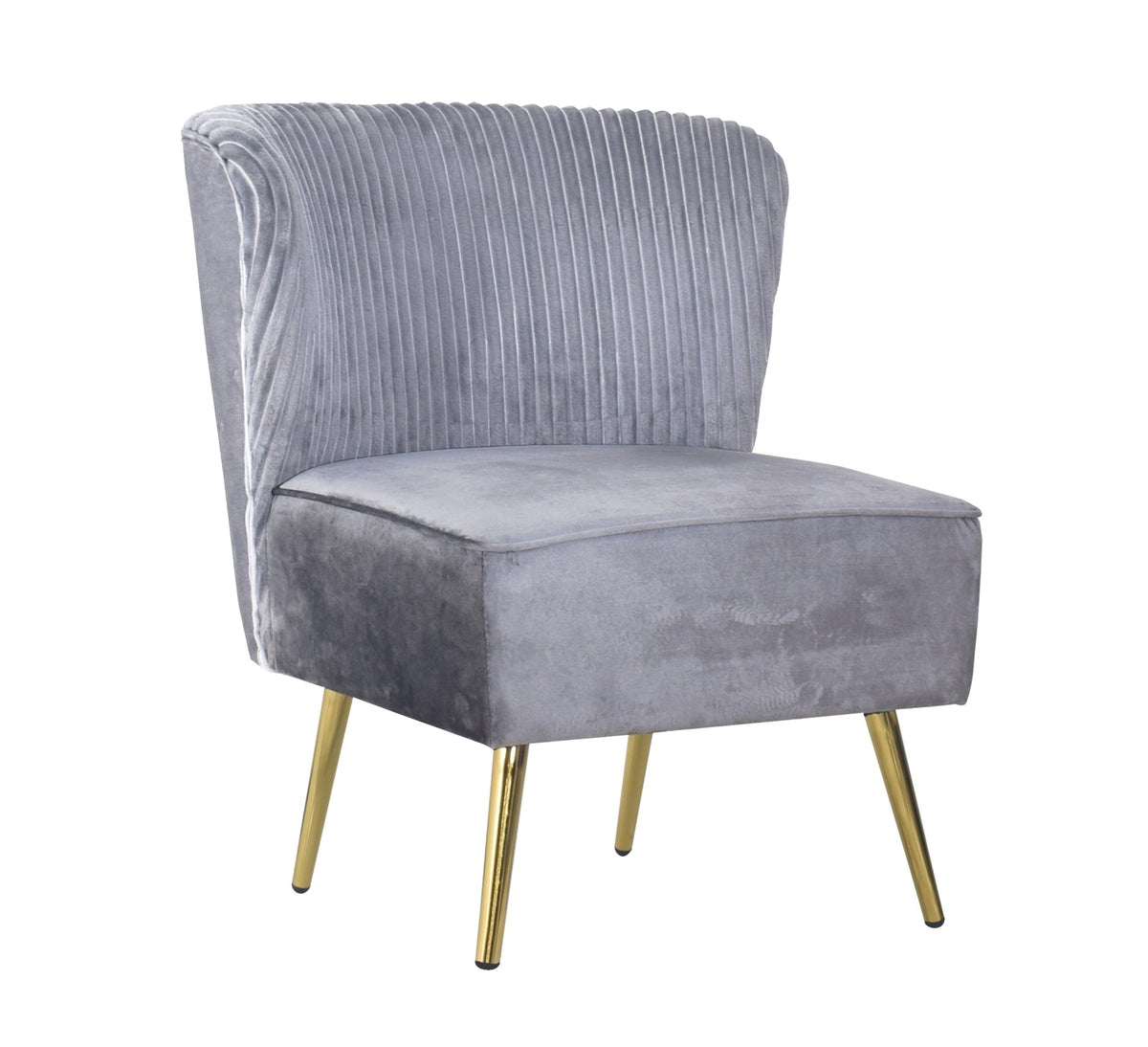 Hestie Velvet 3 Piece Living Set, Gray