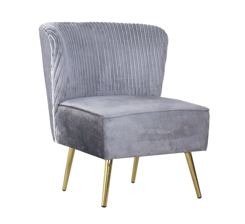 Hestie Velvet 3 Piece Living Set, Gray