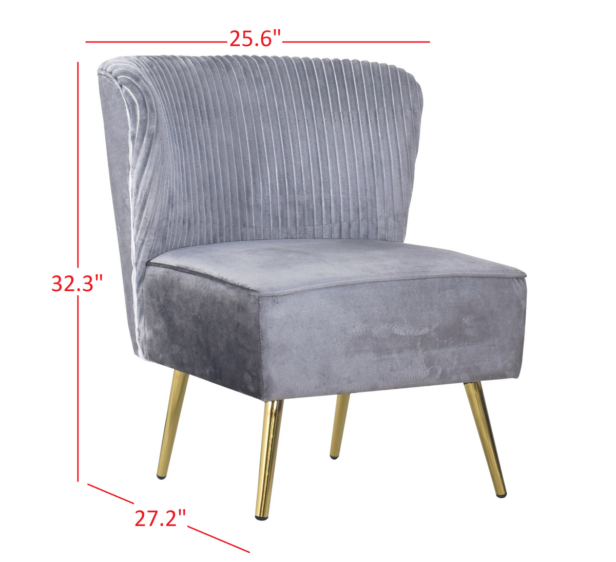 Hestie Velvet 3 Piece Living Set, Gray