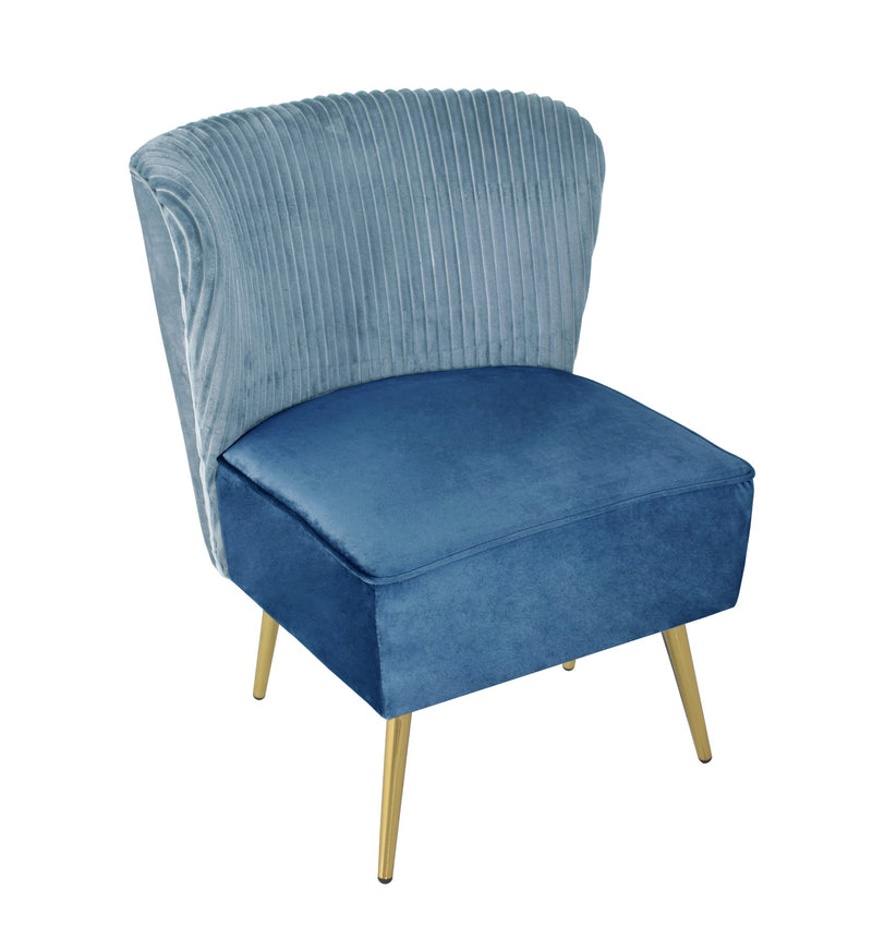 Hestie Velvet 3 Piece Living Set, Blue