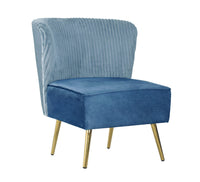 Hestie Velvet 3 Piece Living Set, Blue
