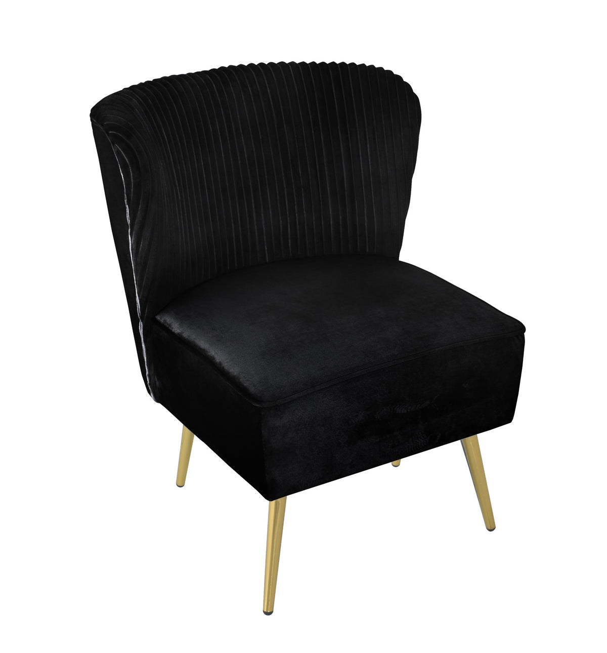 Hestie Velvet 3 Piece Living Set, Black