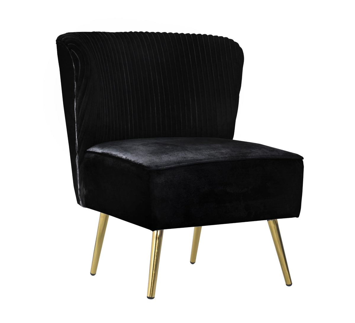 Hestie Velvet 3 Piece Living Set, Black