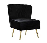 Hestie Velvet 3 Piece Living Set, Black