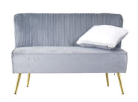 Hestie Velvet 3 Piece Living Set, Gray
