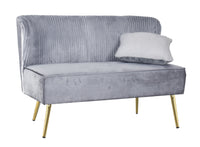 Hestie Velvet 3 Piece Living Set, Gray