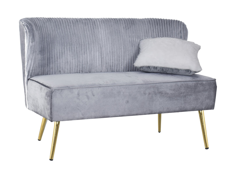 Hestie Velvet 3 Piece Living Set, Gray
