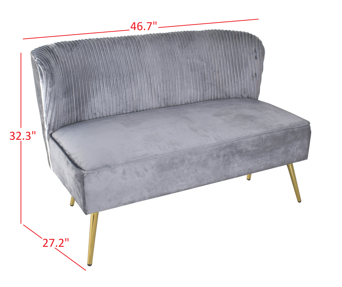 Hestie Velvet 3 Piece Living Set, Gray