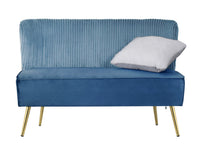 Hestie Velvet 3 Piece Living Set, Blue