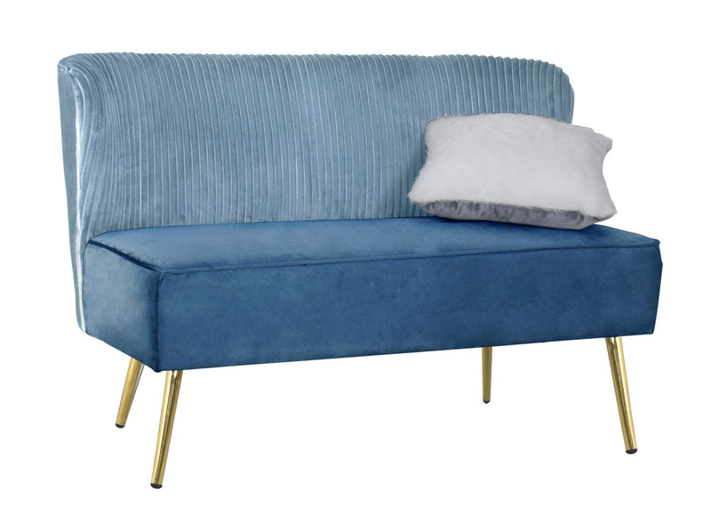 Hestie Velvet 3 Piece Living Set, Blue