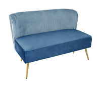 Hestie Velvet 3 Piece Living Set, Blue