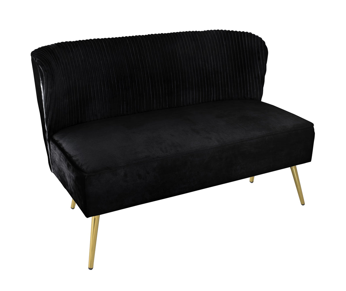 Hestie Velvet 3 Piece Living Set, Black