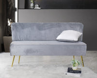 Hestie Velvet 3 Piece Living Set, Gray