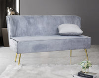 Hestie Velvet 3 Piece Living Set, Gray