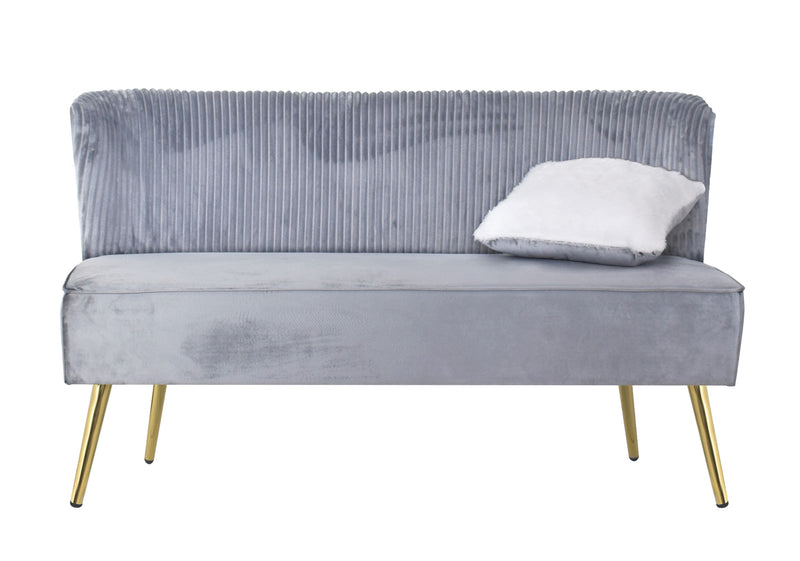 Hestie Velvet 3 Piece Living Set, Gray