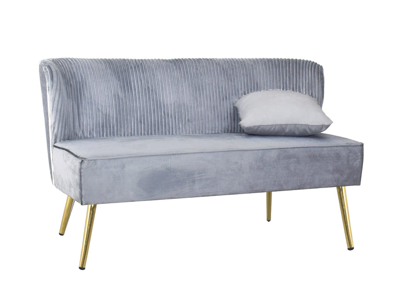 Hestie Velvet 3 Piece Living Set, Gray
