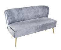 Hestie Velvet 3 Piece Living Set, Gray